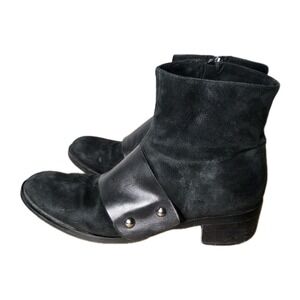 STELLE MONELLE ‎ Moto Boots Shoes Black Studded Band Italy Women's US 9 EU 40